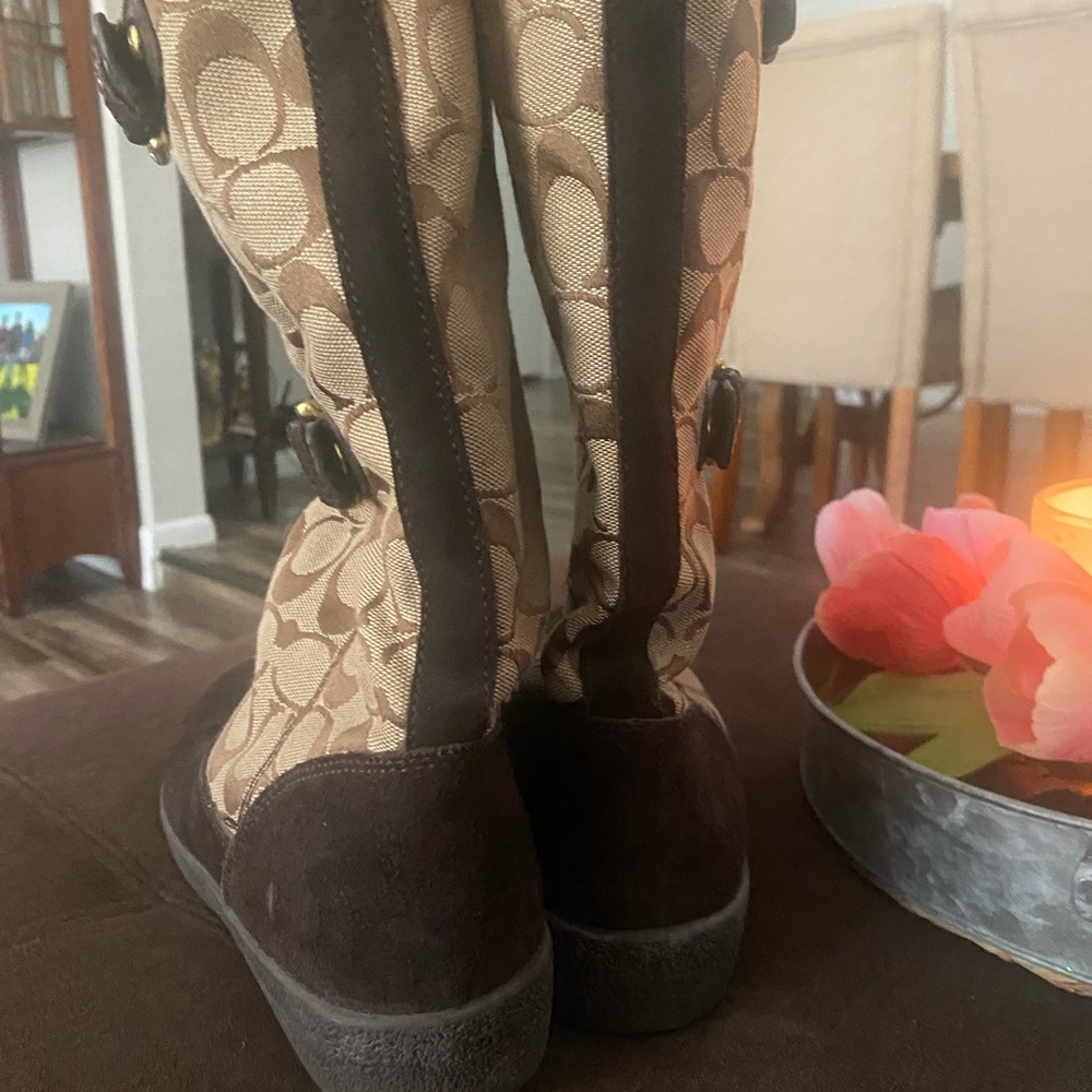 Brown coach winter boots